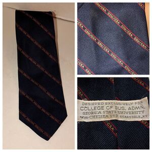 Georgia State University Business ADMN WM Chelsea Necktie Navy Blue Tie GSU/CBA
